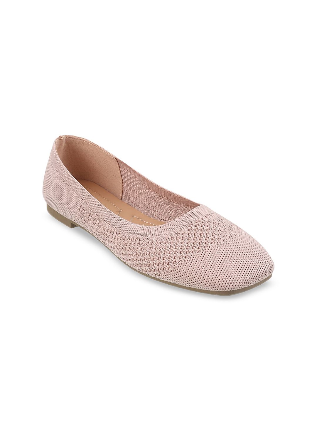 Metro Textured Square Toe Ballerinas