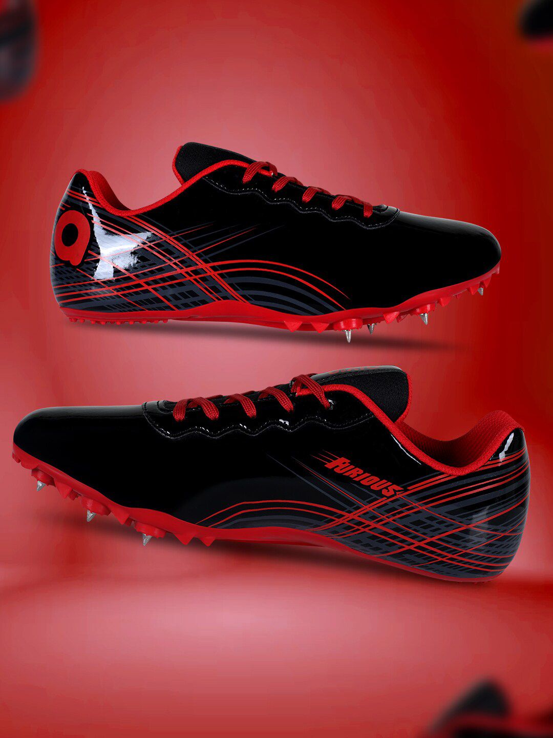 Aivin Furious Spike Black And Red Running Shoes