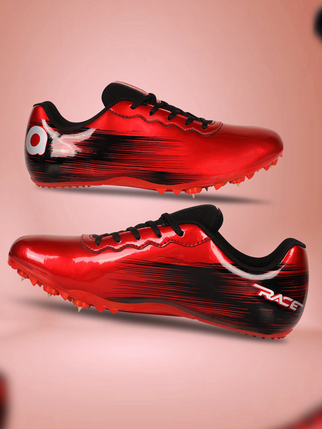 Aivin Race Running Spikes Shoes - Red & Black