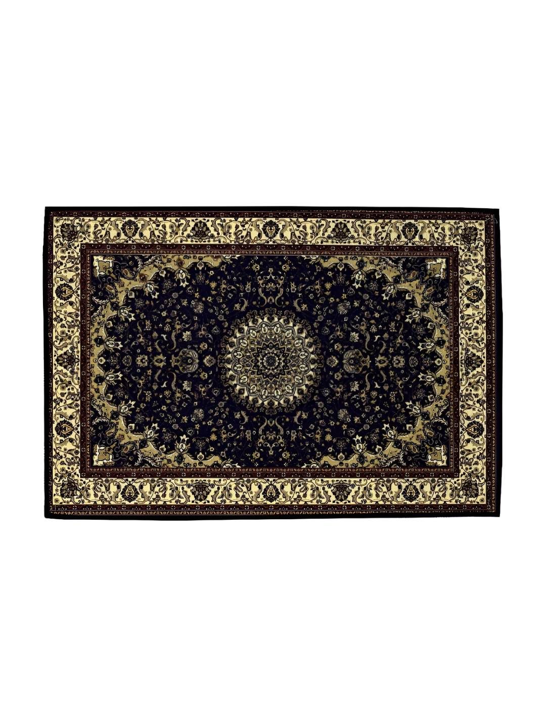 Cortina Black & Brown Self-Designed Anti-Skid Door Mat