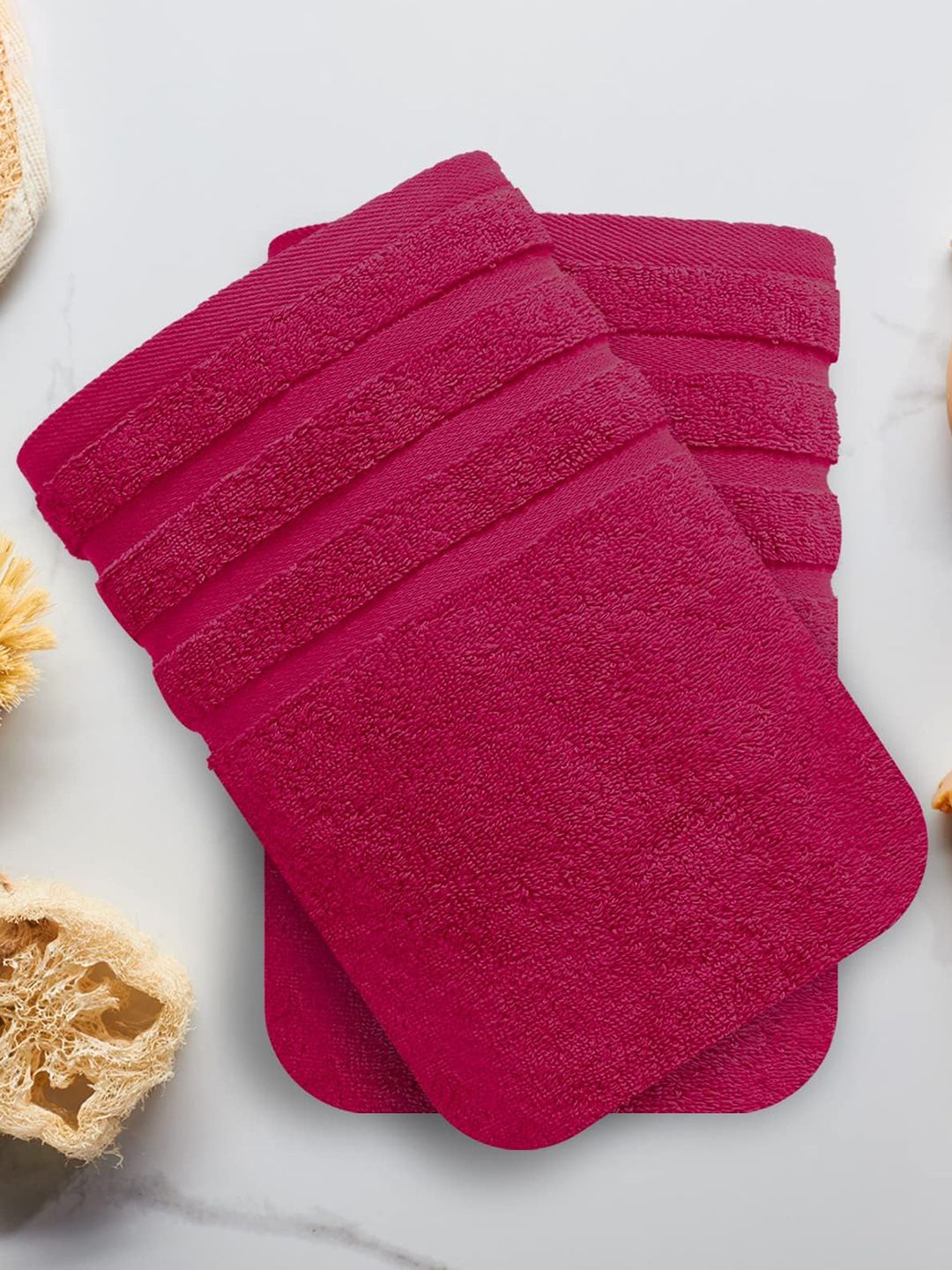 Pum Pum Maroon 2 Pieces Cotton 500 GSM Bath Towels