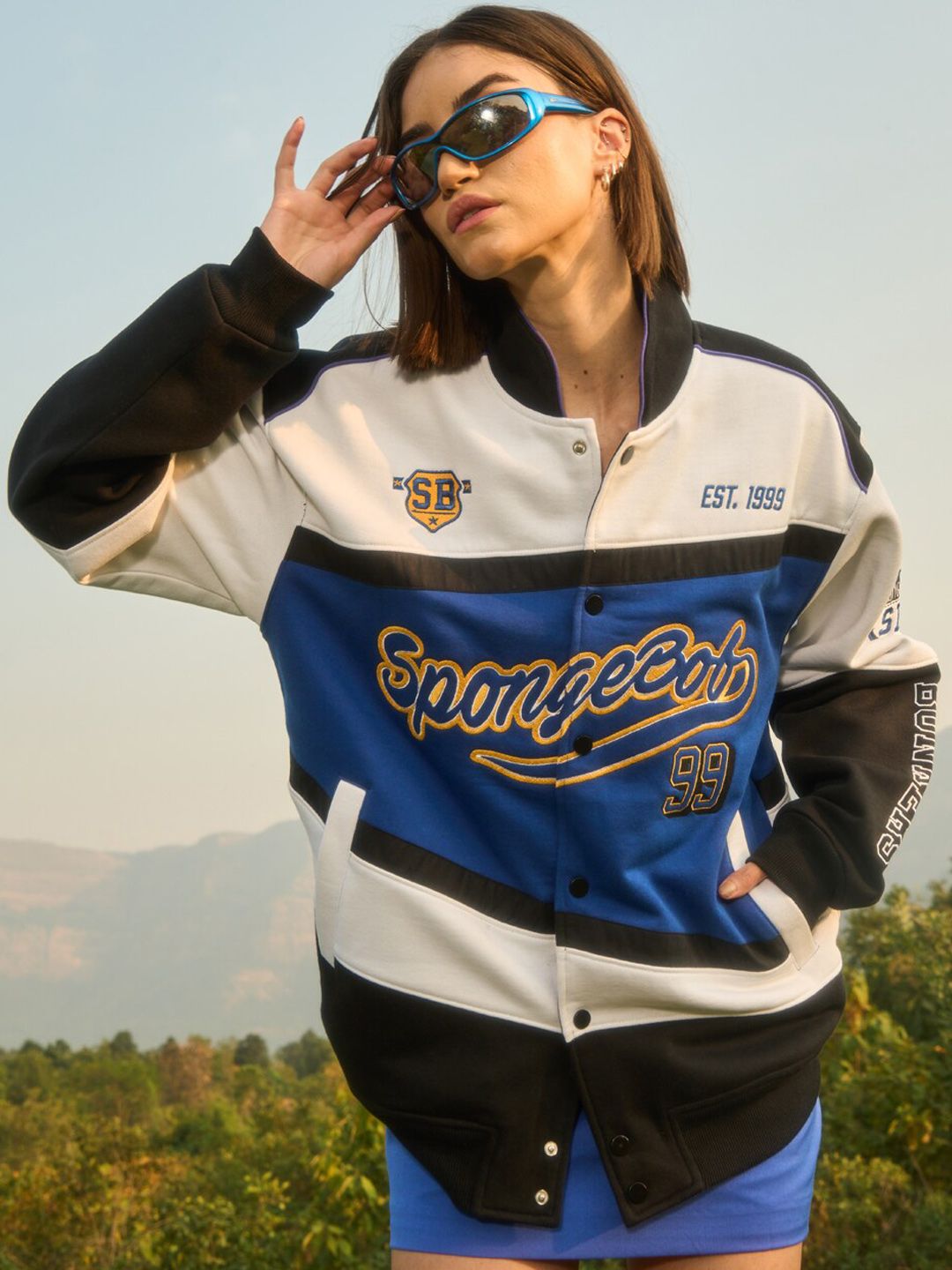 XLARGE×SpongeBob VARSITY JACKET XLARGE x Spongebob Varsity Jacket 