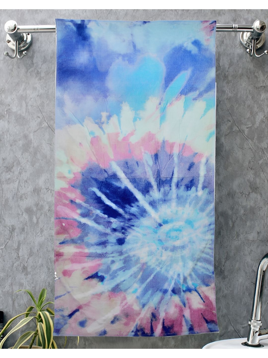 RRC Purple & Pink Printed Cotton 500 GSM Bath Towel