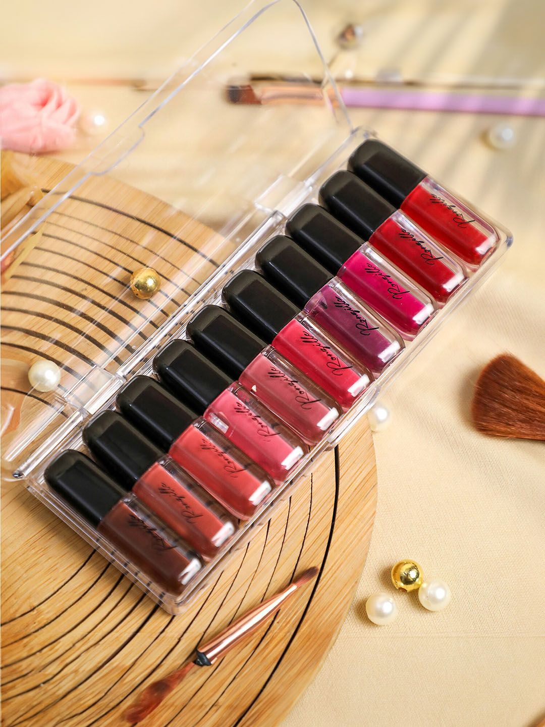 Ronzille Set of 10 Matte Waterproof Non Transfer Liquid Lipstick - 1.2 ml each