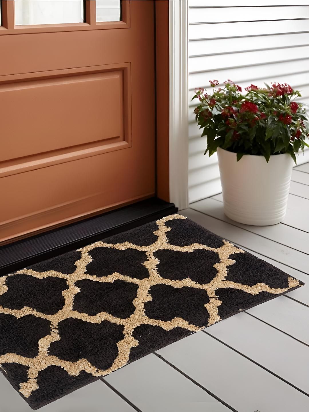 Bajo's Brown & Beige Printed Anti-Skid Doormat