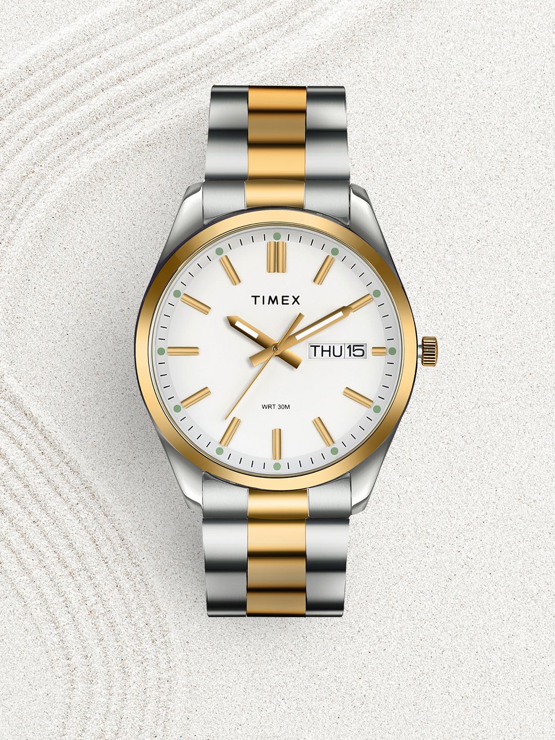 Timex Timex Men Brass Dial & Stainless Steel Bracelet Style Straps Analogue Watch- TWTG10420