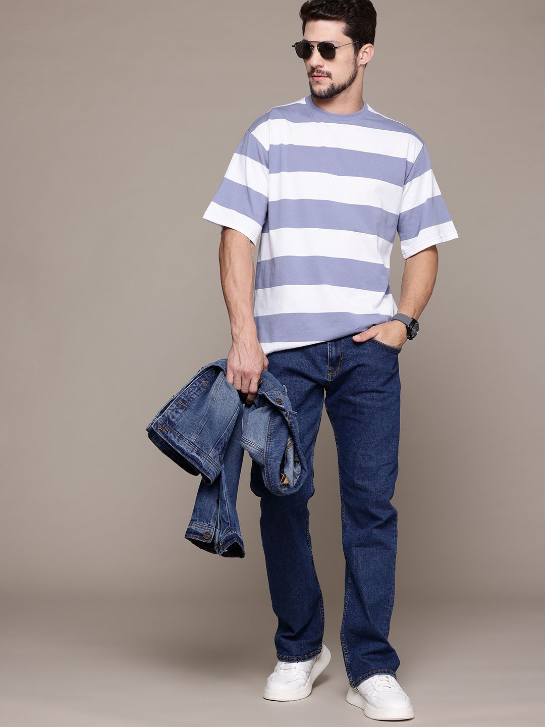 The Roadster Lifestyle Co. Striped Relaxed Fit T-shirt