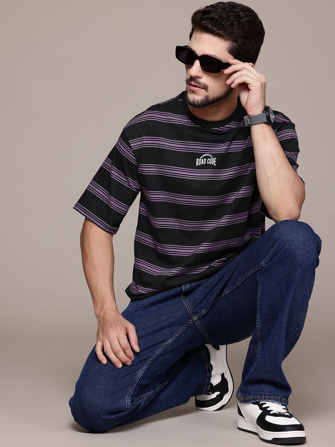 The Roadster Lifestyle Co. Striped Relaxed Fit T-shirt