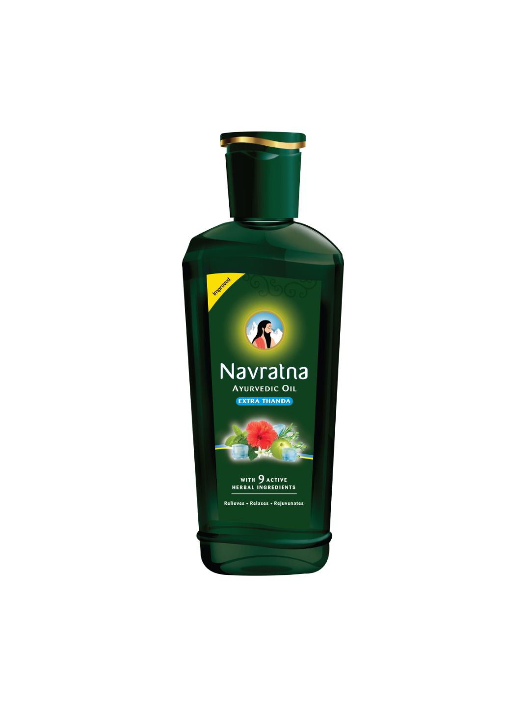 Navratna Extra Thanda Cool Hair Oil with 9 Ayurvedic Herbs - 300 ml