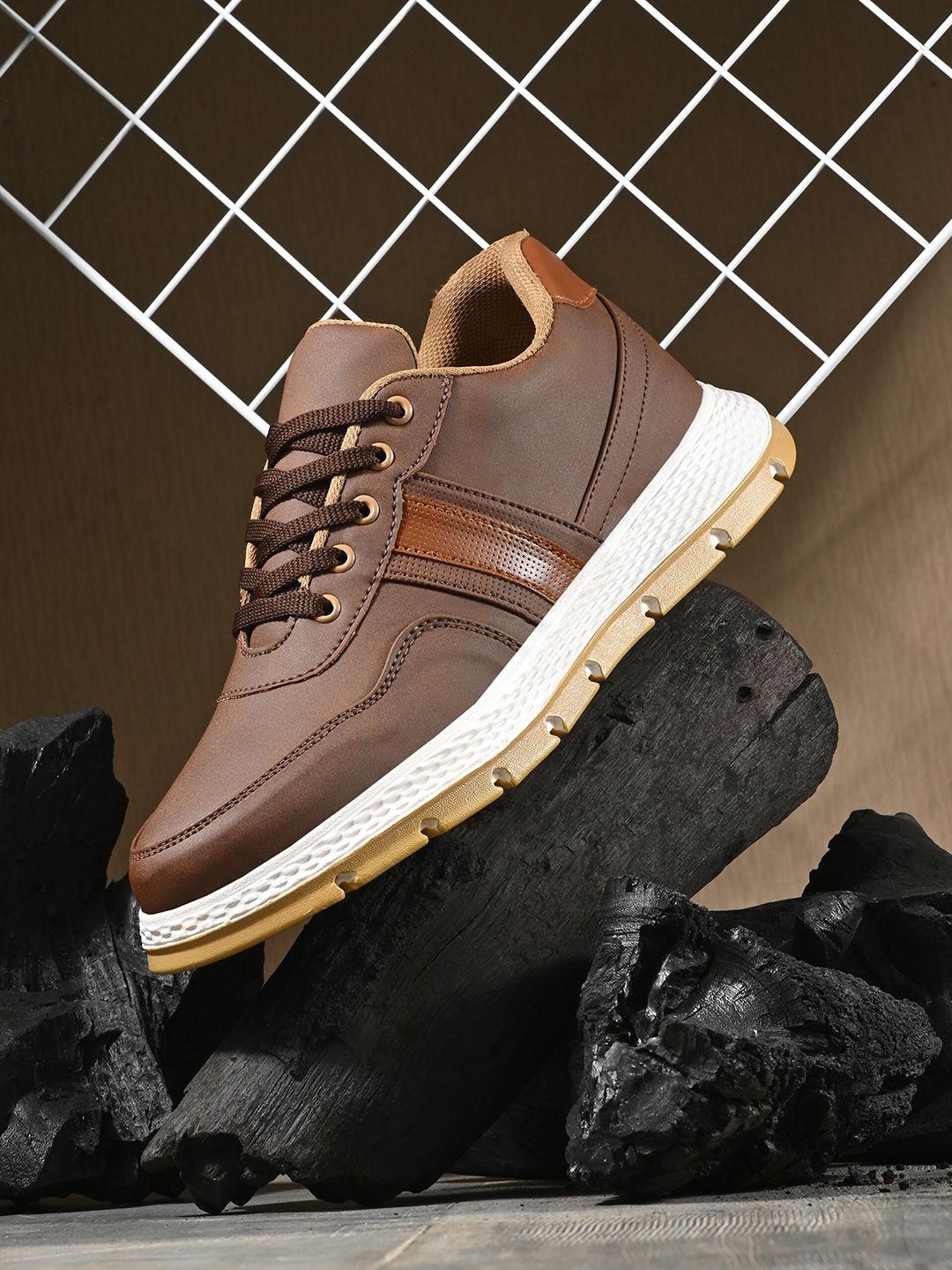 The Roadster Lifestyle Co. Men Brown Memory Foam Lace-Up Running Shoes