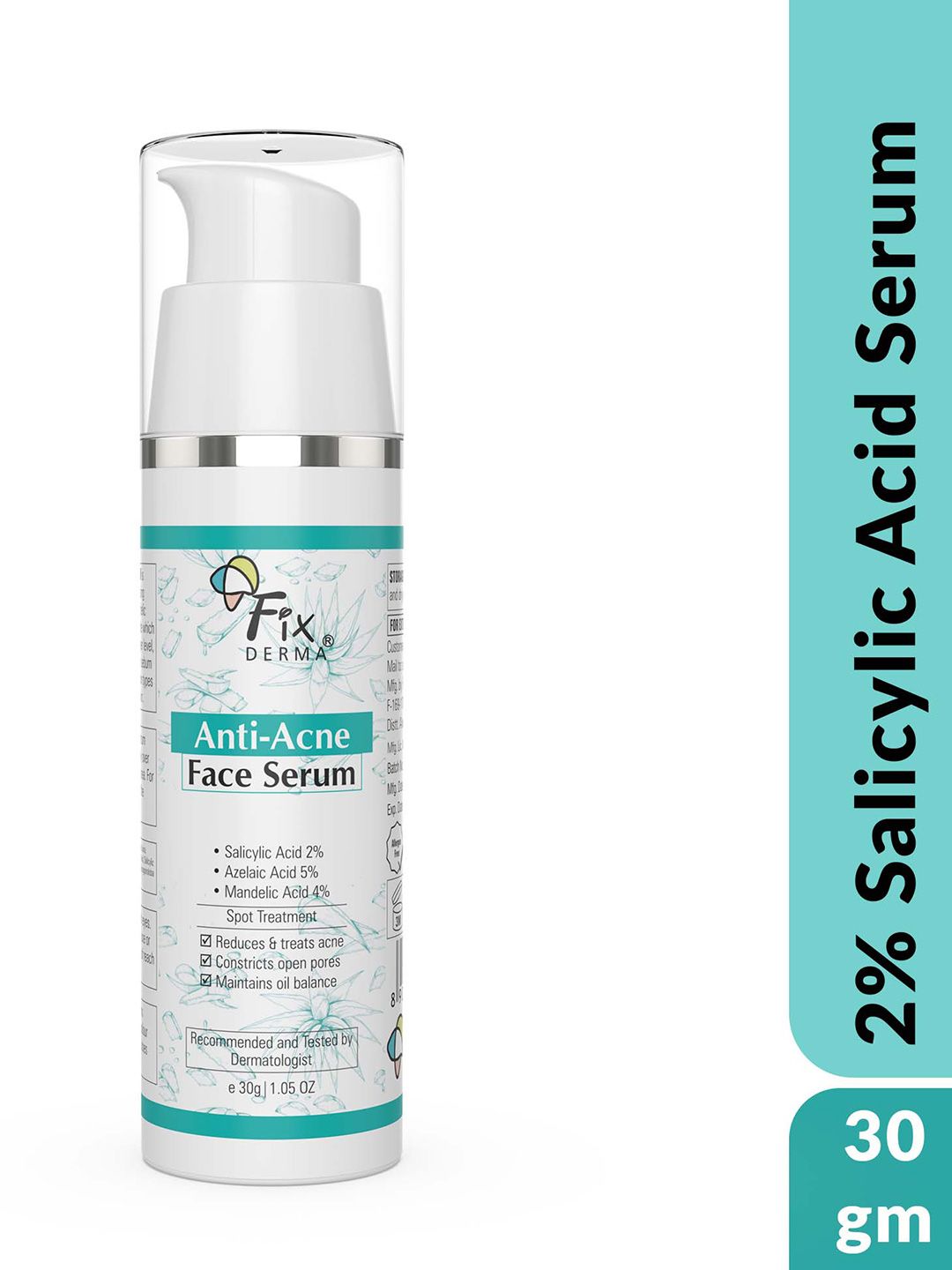 FIXDERMA Anti-Acne Face Serum with Salicylic Acid & Aloevera - 30 g