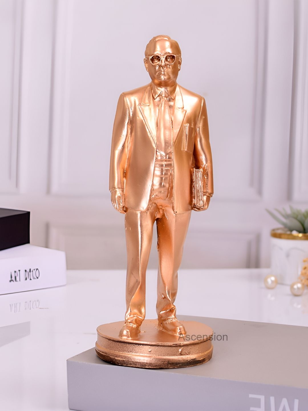 Ascension Dr. Bheem Rao Ambedkar Gold Polyresin Glossy Living Room Hand-Painted Small Showpiece - 9.5 Inches