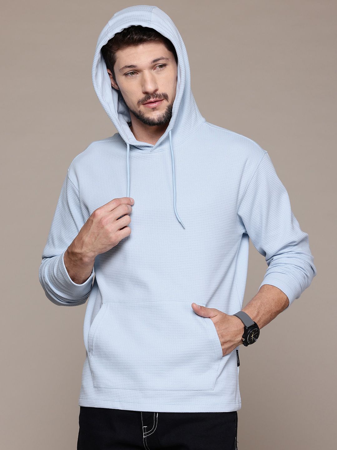 The Roadster Lifestyle Co. Hooded Waffle Knit Relaxed T-shirt