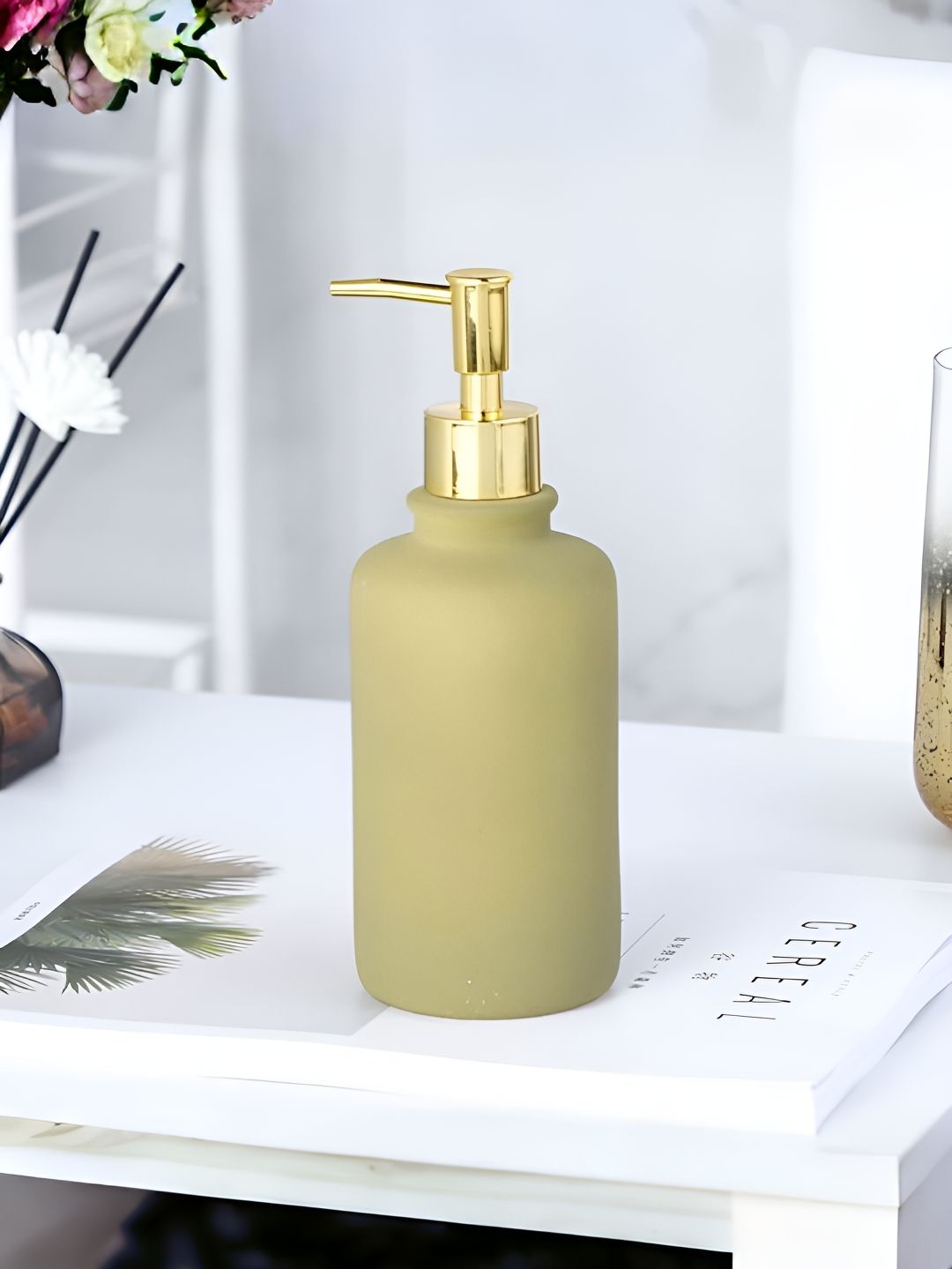 The Better Home Green Ceramic Soap Dispenser 400ml