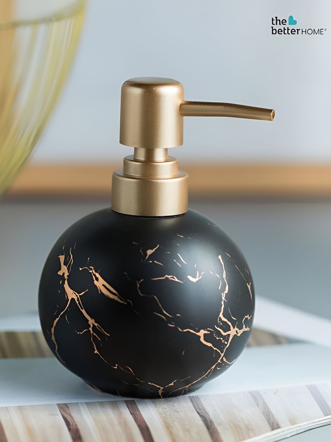 The Better Home Black Ceramic Soap Dispenser 300ml