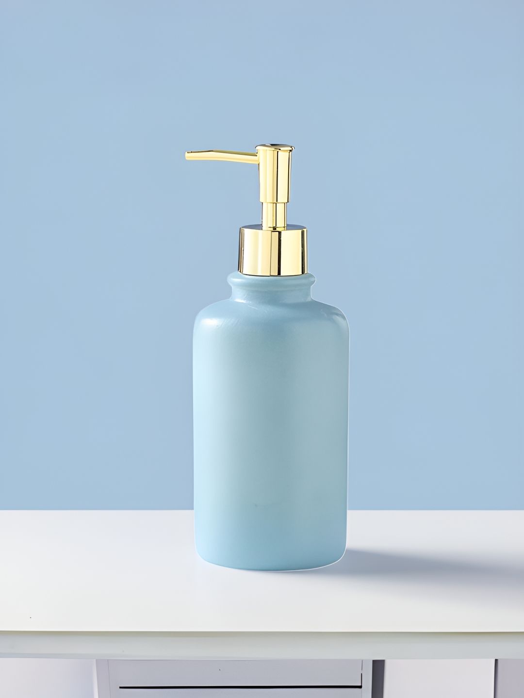The Better Home Blue Ceramic Soap Dispenser Bottle 400 ml