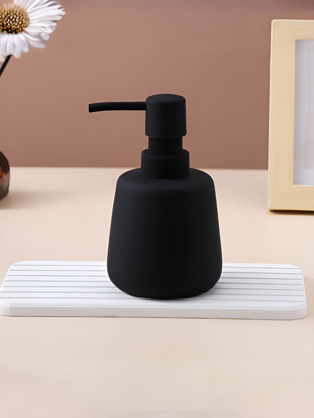 The Better Home Black Ceramic Soap Dispenser Bottle 260 ml