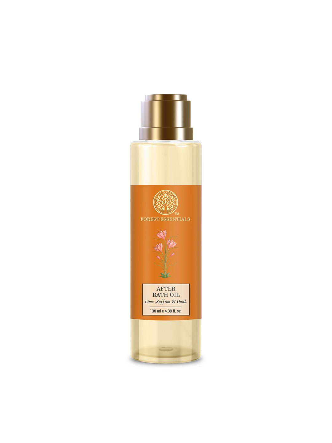 Forest Essentials Lightweight & Quick Absorbing Lime Saffron & Oudh After Bath Oil - 130ml