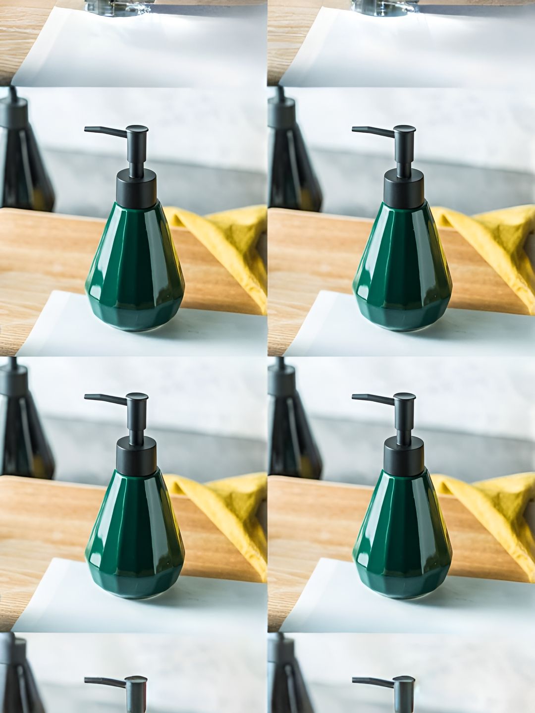 USHA SHRIRAM Green 2 Pieces Ceramic Soap Dispensers 250 ml