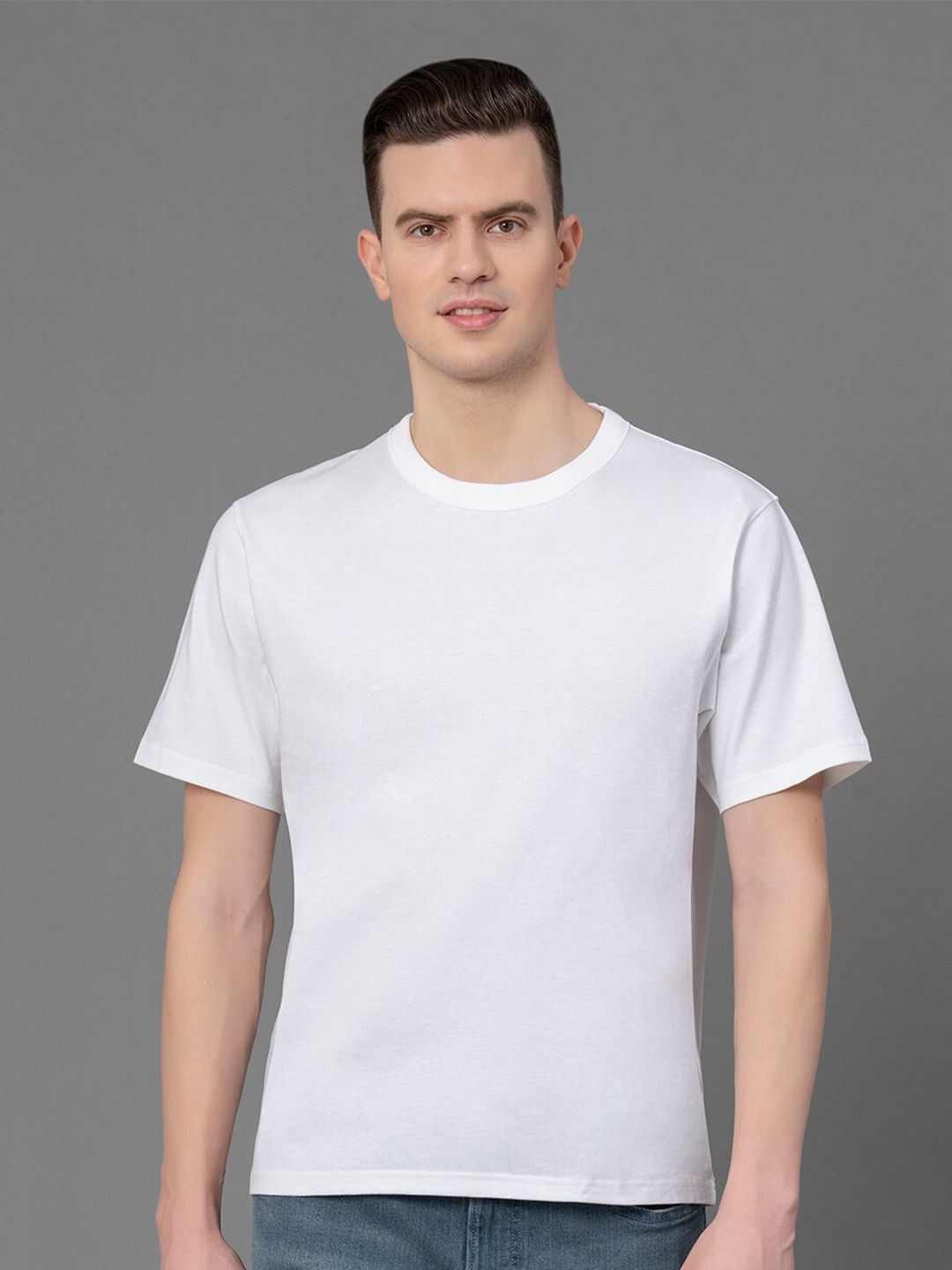 Red Tape Round Neck Short Sleeves Pure Cotton T-shirt