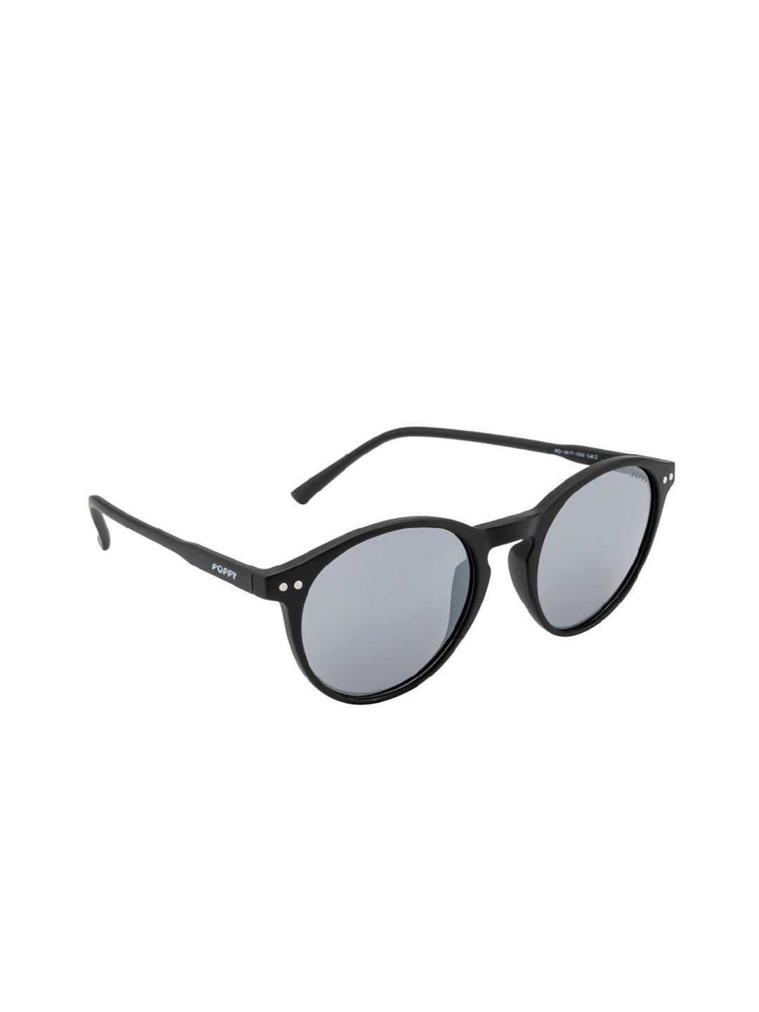 POPPY Unisex Round Sunglasses with UV Protected Lens PO-5017-C02-Black