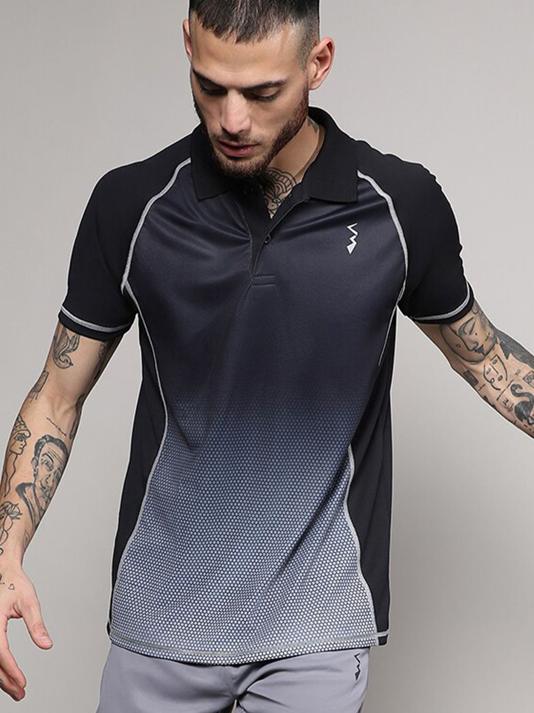CAHOOT Men Printed Polo Collar Pockets T-shirt