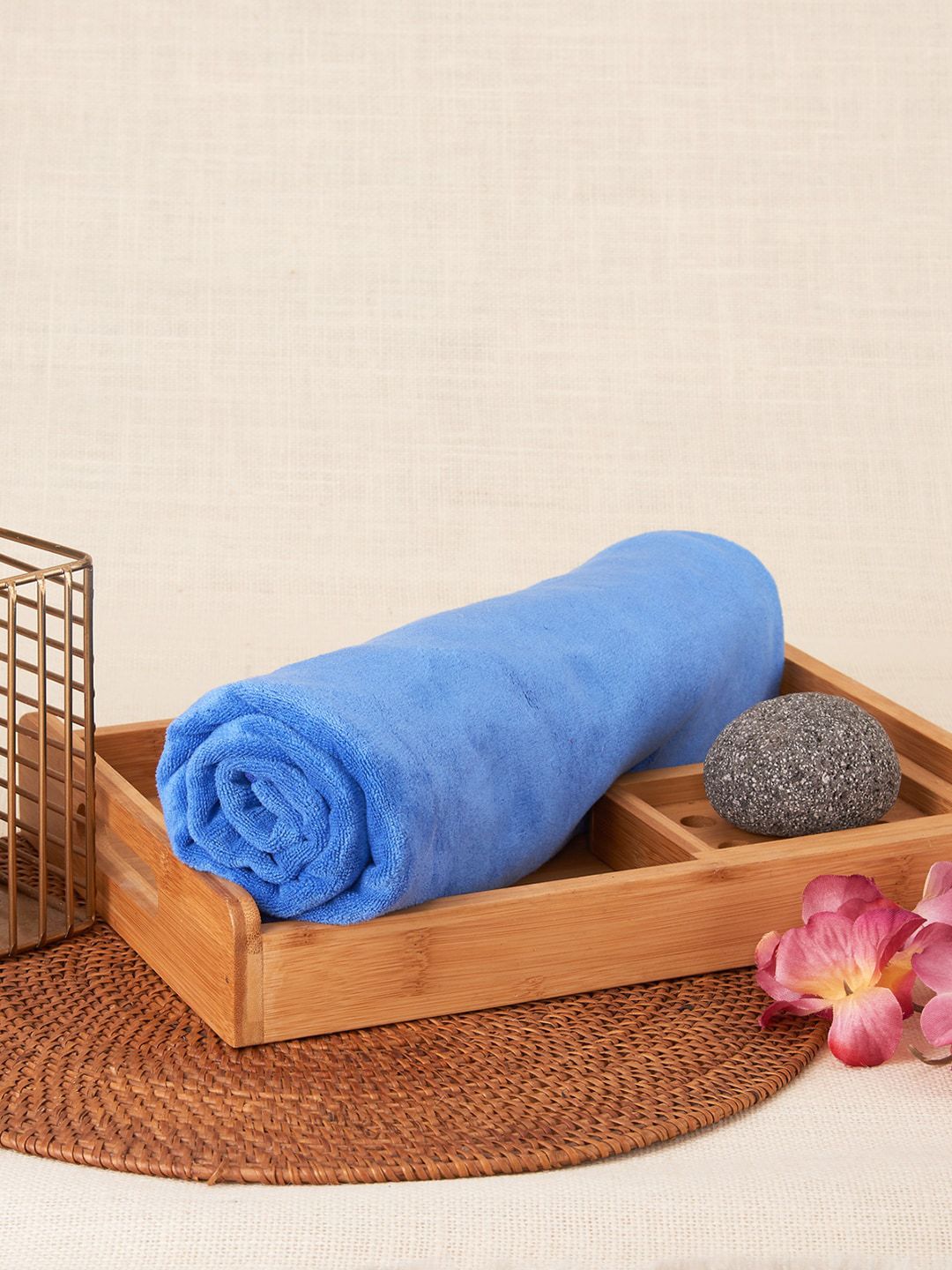 Aura Blue Microfiber Bath Absorbent Ultra Soft Anti-Fade Towels