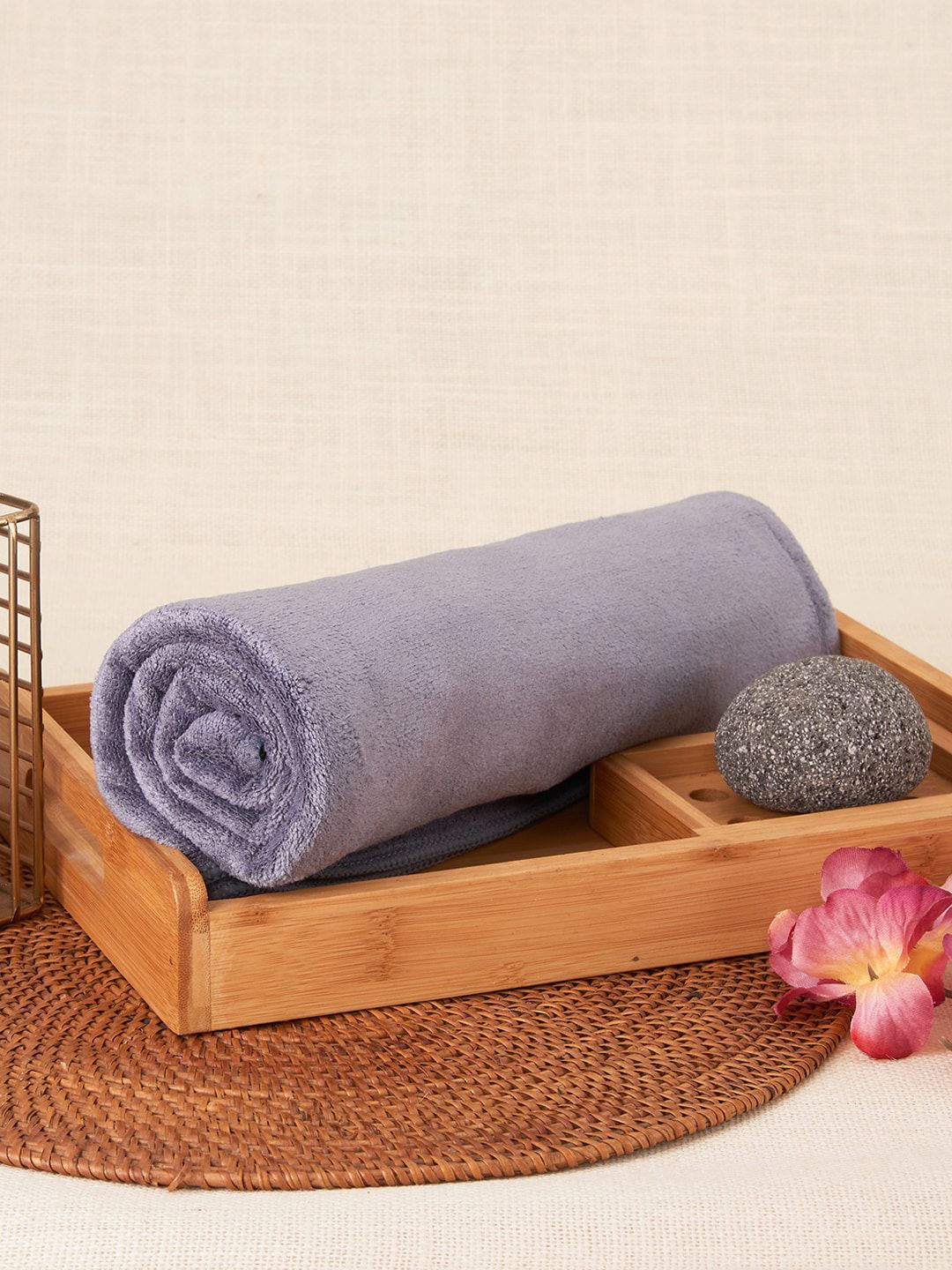 Aura Grey 2 Pieces Premium Absorbent UltraSoft Anti-Fade Cotton Bath Towel