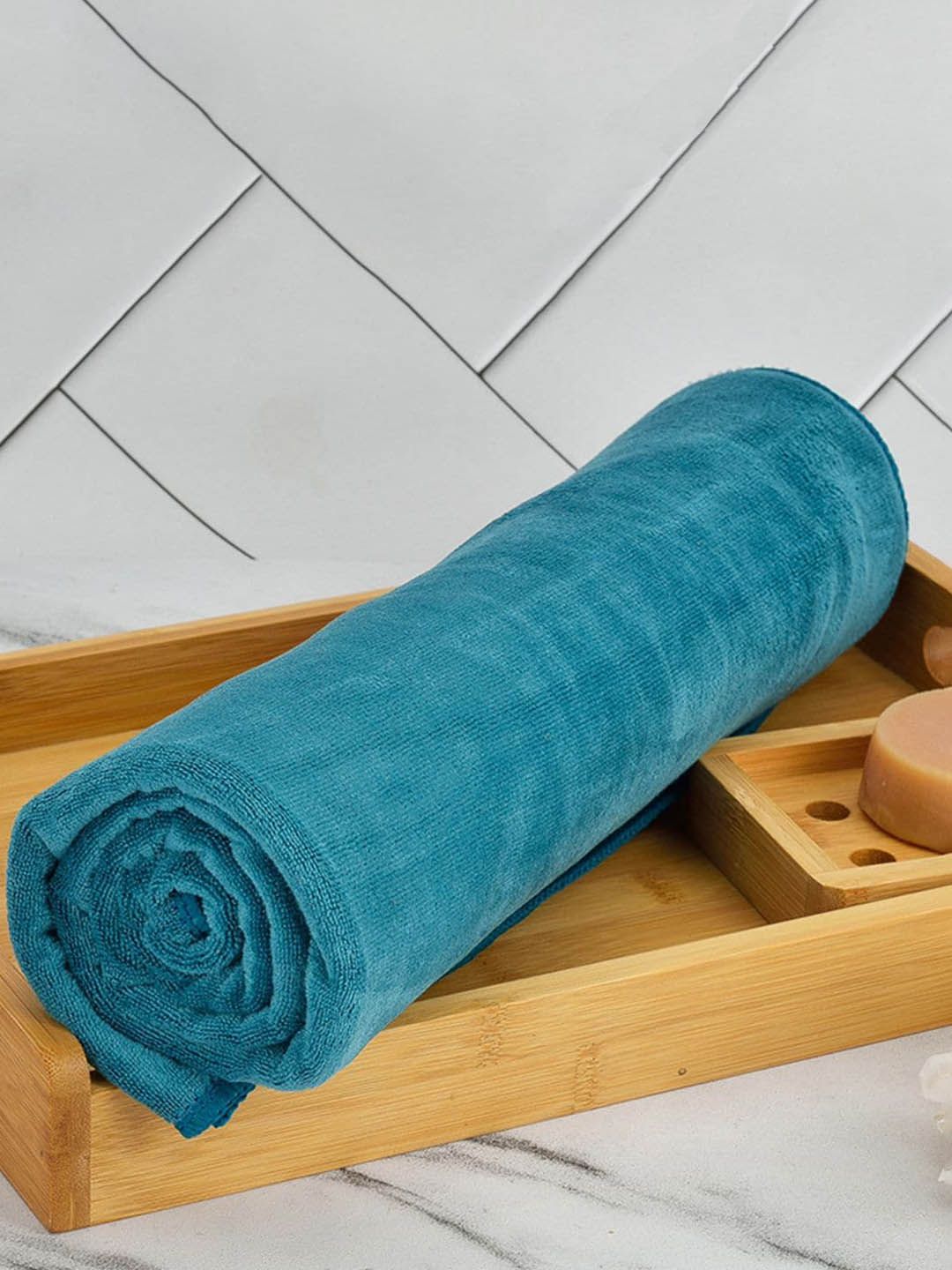 Aura Green  Microfiber 400 GSM Absorbent UltraSoft Anti-Fade Bath Towel