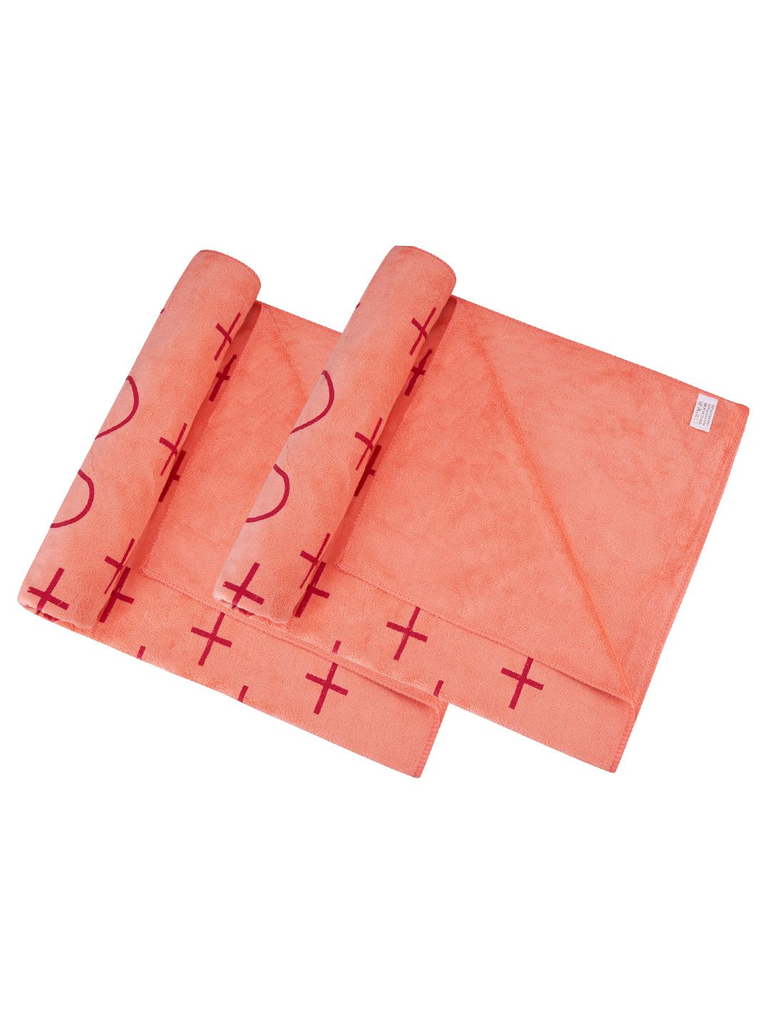 Aura Orange 2 Pieces Microfiber Absorbent Ultra Soft Anti-Fade Bath Towels