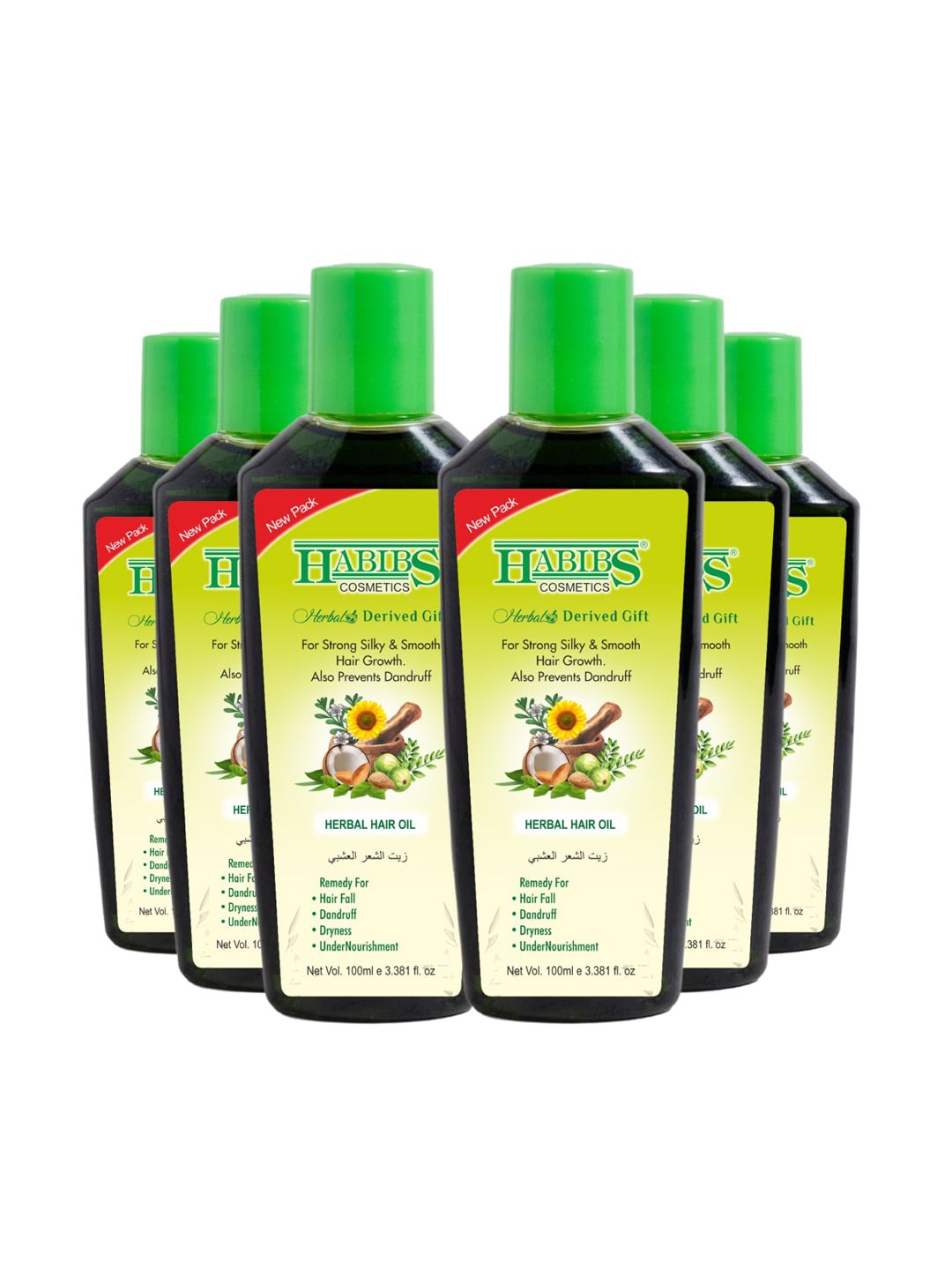 HABIBS Herbal Set of 6 Hair Oil For Hair Growth - 100ml Each