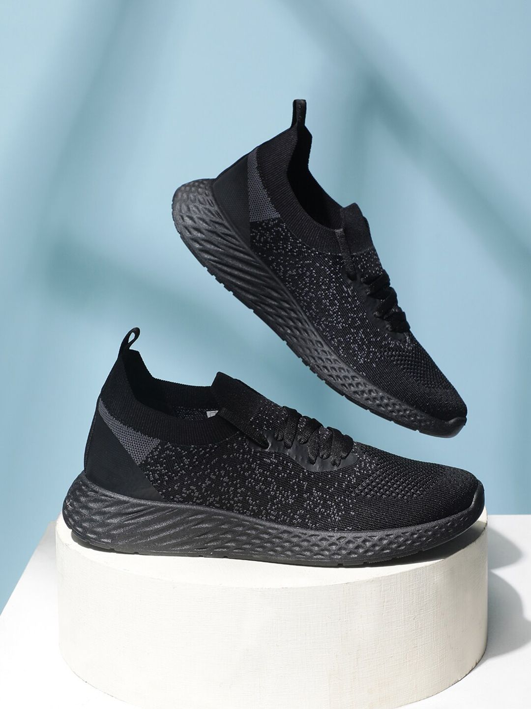OZZOH Men Lace Up Mesh Running Shoes