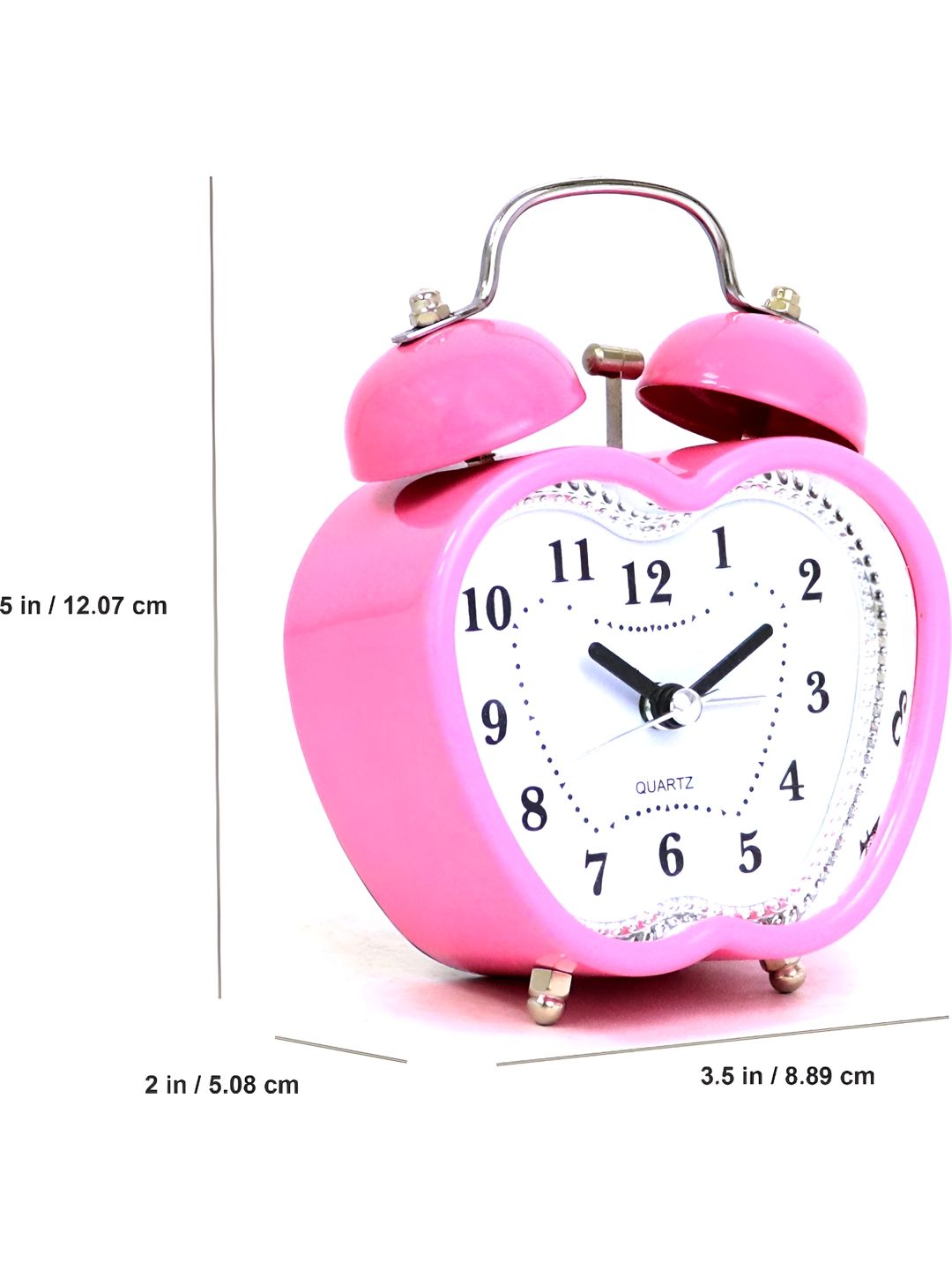 Buy Sigaram Pink & White Heart Shaped Contemporary Alarm Clock