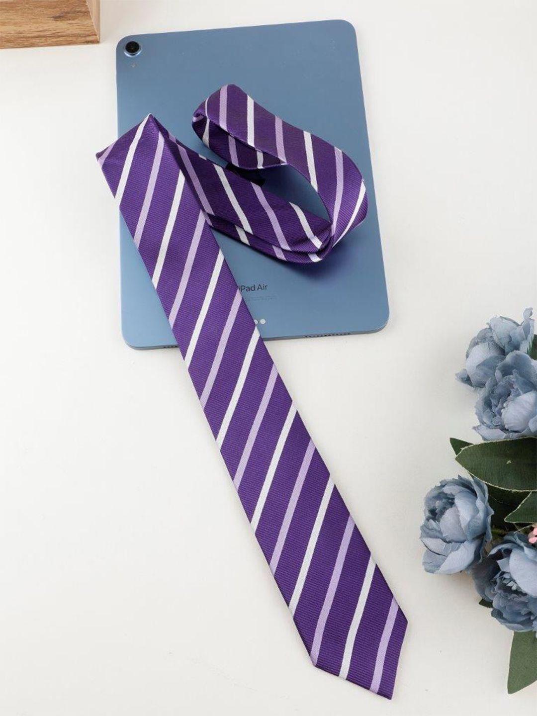 Alvaro Castagnino Men Striped Silk Skinny Tie
