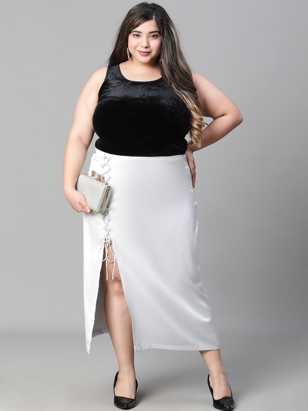 Buy Oxolloxo Plus Size Zig-zag String Detailed Plus Size Satin
