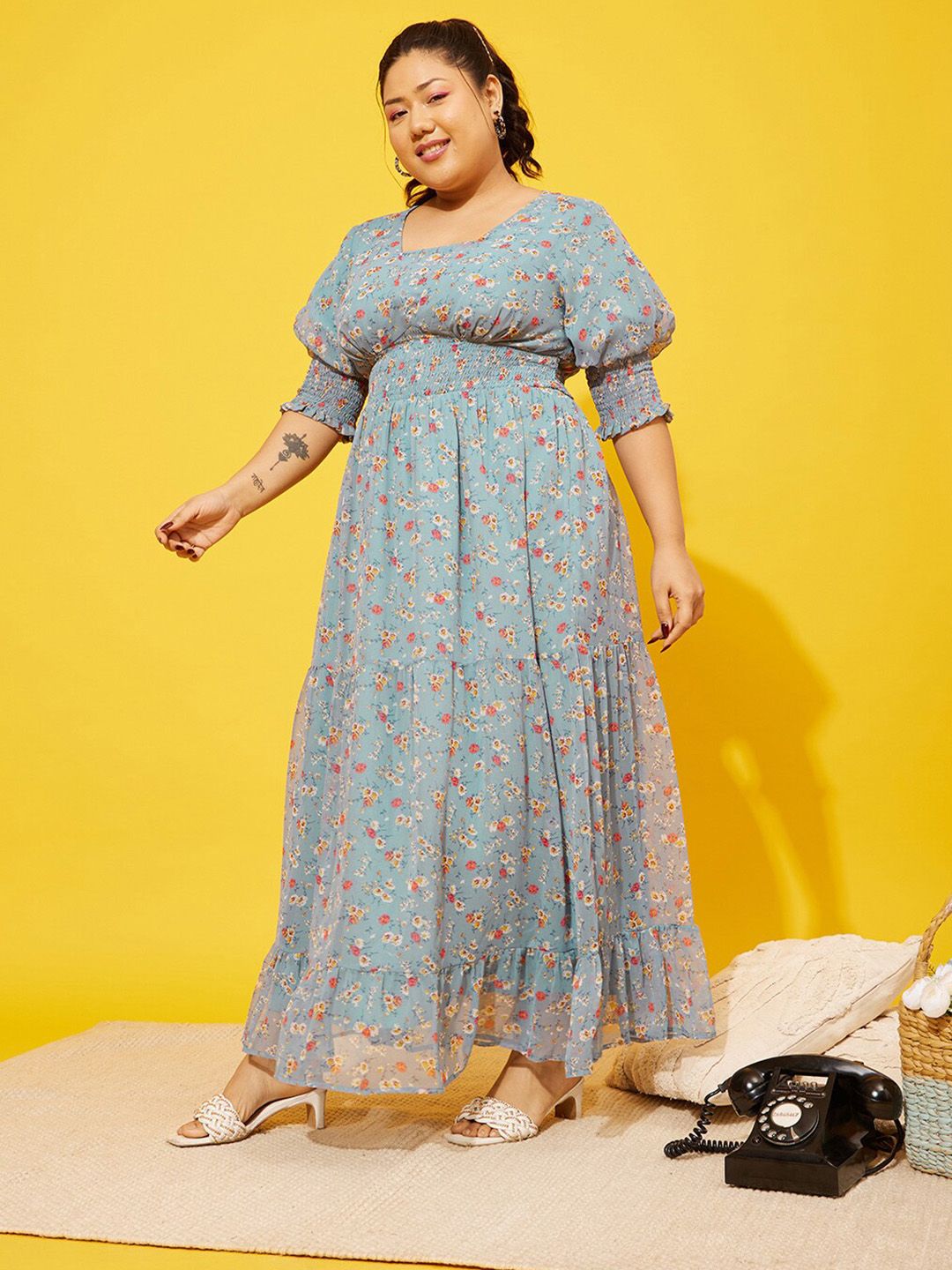 Buy QUIERO MAS Plus Size Floral Printed Cuffed Sleeves Georgette Tiered Maxi Dress - Dresses for Women 27871182 | Myntra Buy QUIERO MAS Plus Size Floral Printed Cuffed Sleeves Georgette Tiered Maxi Dress - Dresses for Women 27871182 | Myntra