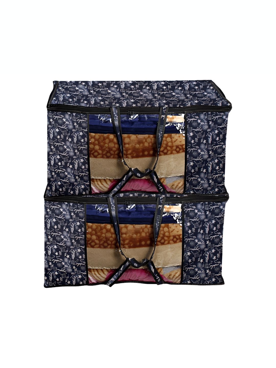 Stylista Blue & White 2Pcs Printed  Water Resistant Multi-Utility Organisers