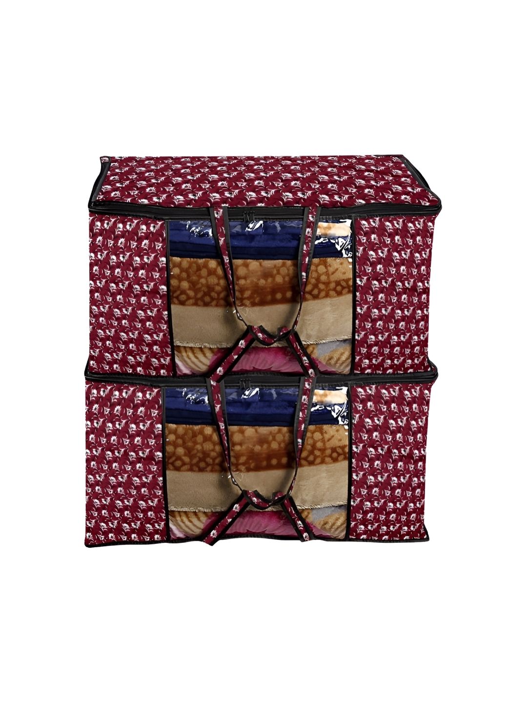 Stylista Brown & White 2 Pieces Printed Water Resistant Sweater Bag Organisers