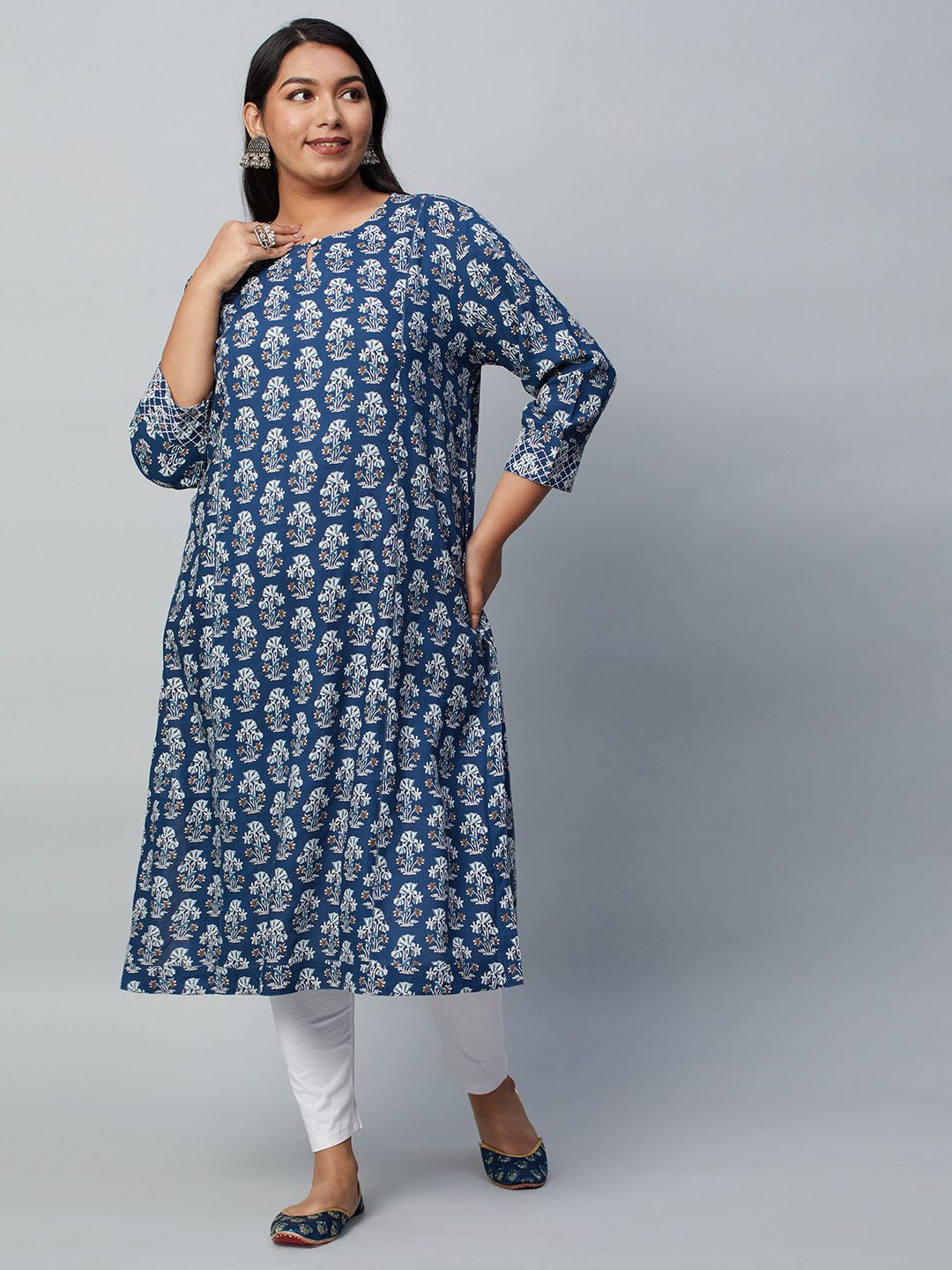 Big Hello - The Plus Life Women Dyed Sequinned Anarkali Kurta
