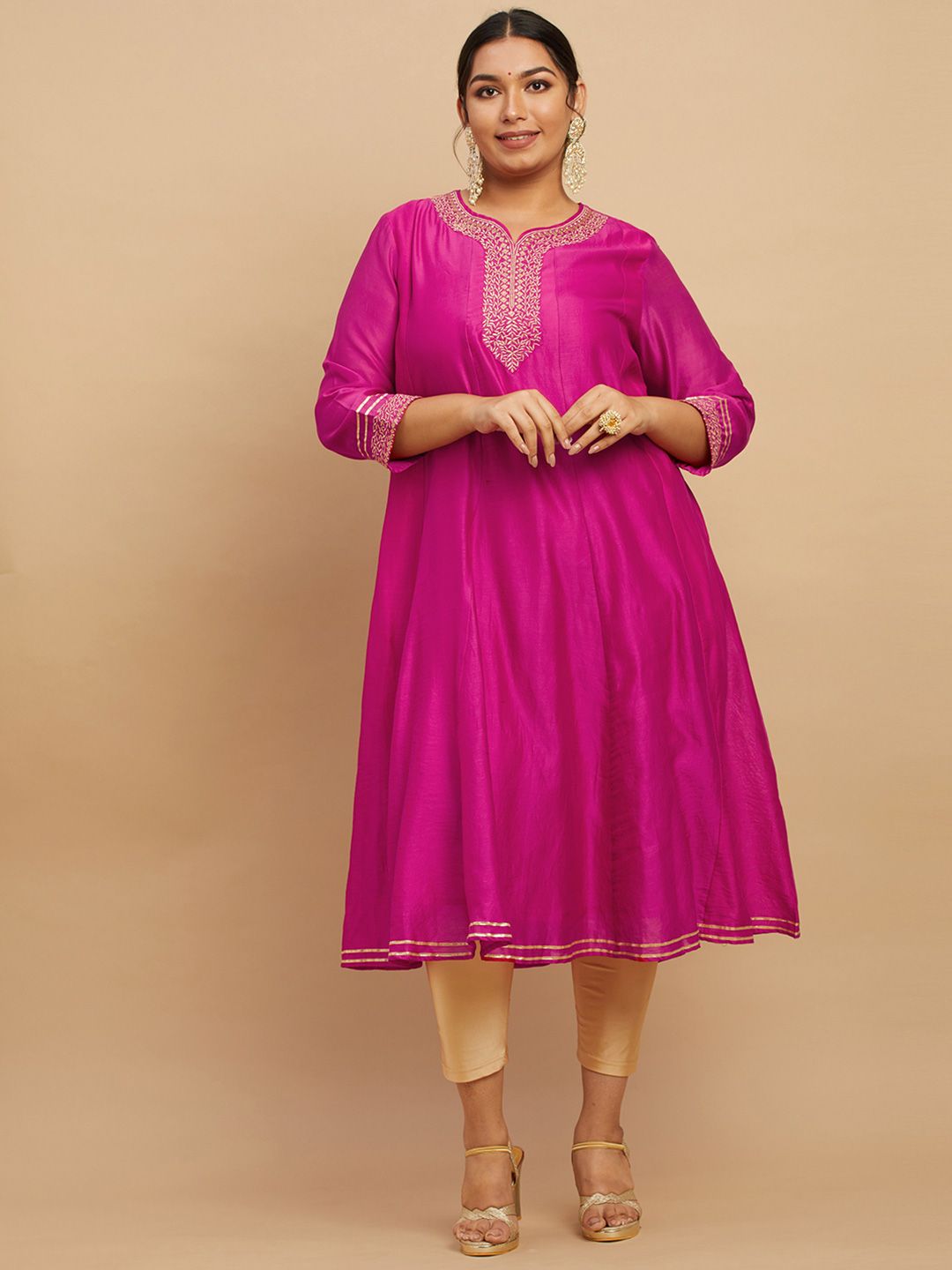 Big Hello - The Plus Life Women Gotta Patti Anarkali Kurta