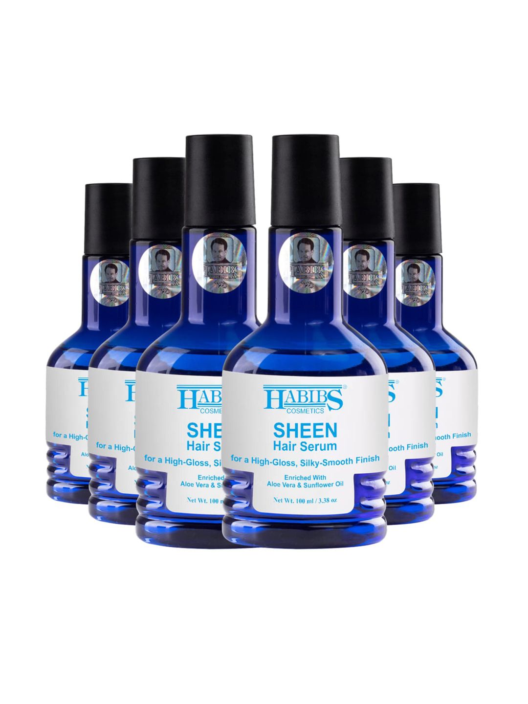 HABIBS Sheen Set of 6 Hair Serum For Silky Smooth Finish - 100ml Each