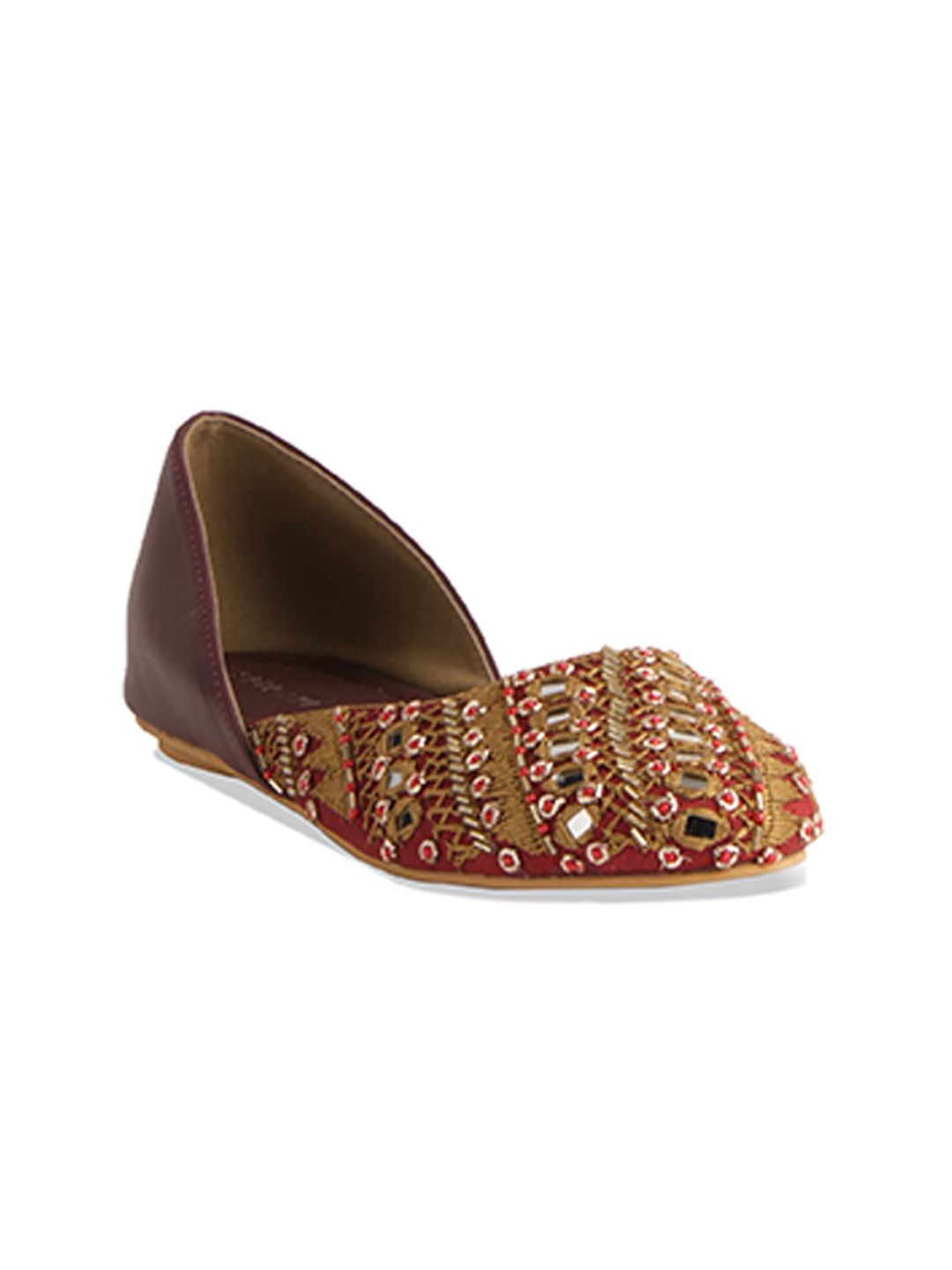 ERIDANI Embellished Round Toe Ballerinas