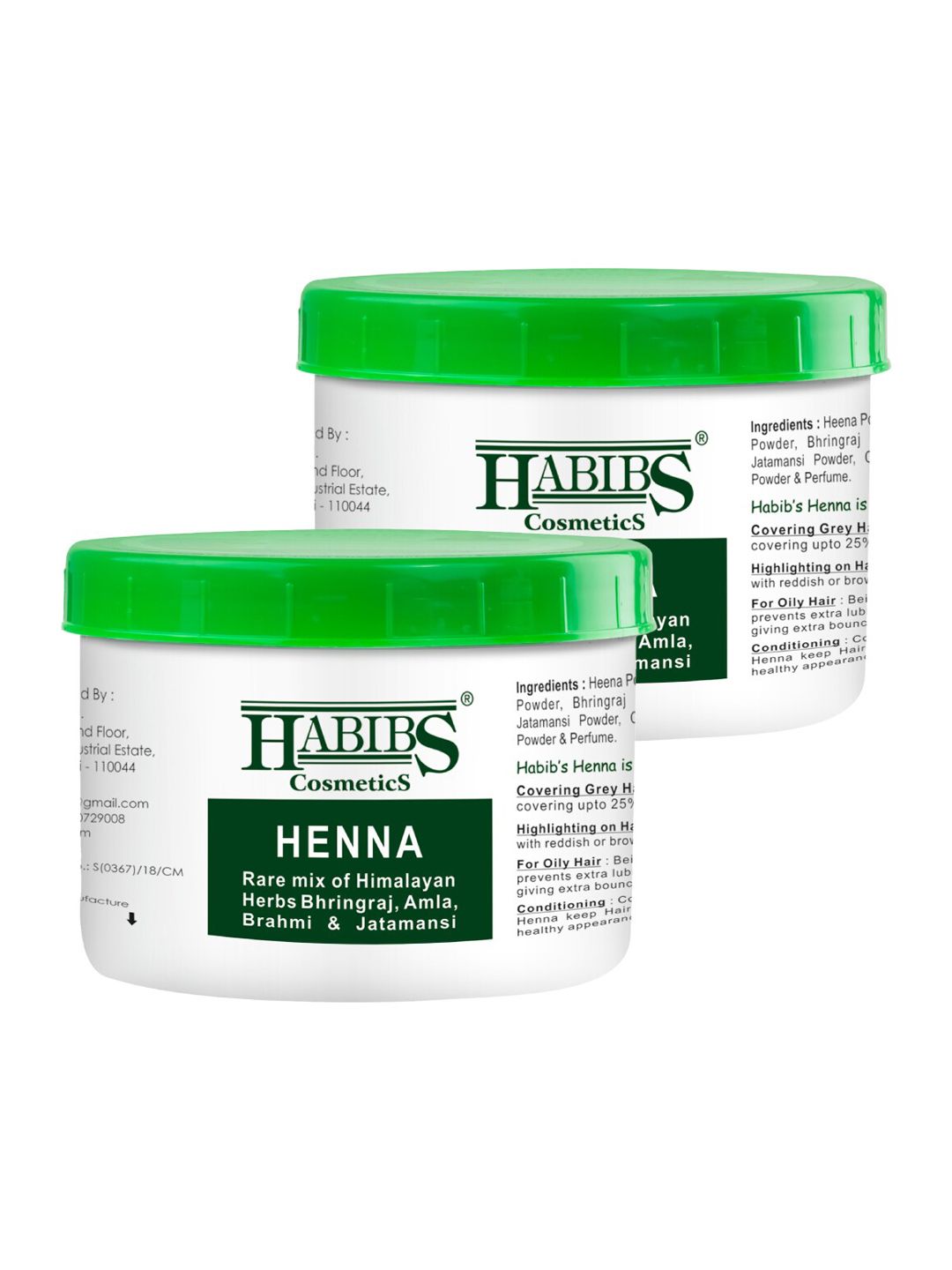 HABIBS Set of 2 Henna Hair Color with Amla & Bhringraj - 200 g each