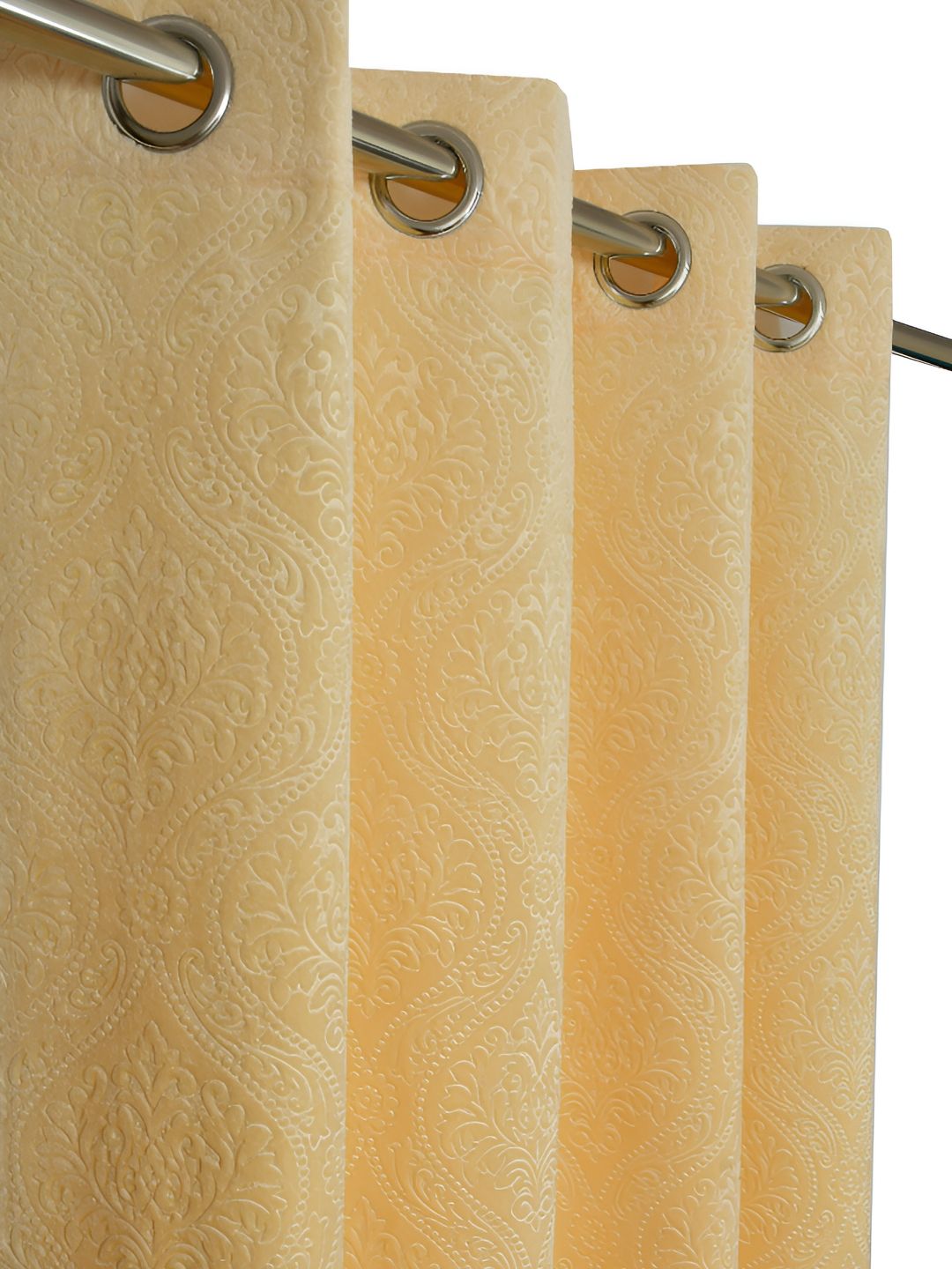 Panipat Textile Hub Beige 2 Pcs Room Darkening Long Door Curtain