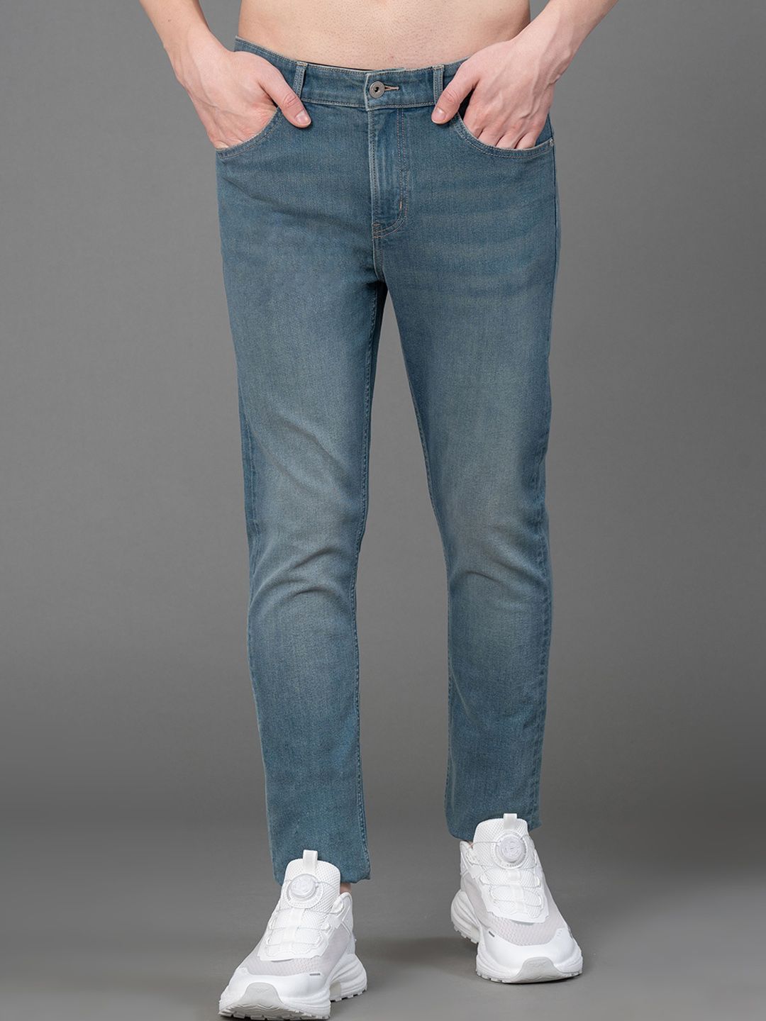 Red Tape Men Mid-Rise Light Fade Acid Wash Stretchable Jeans