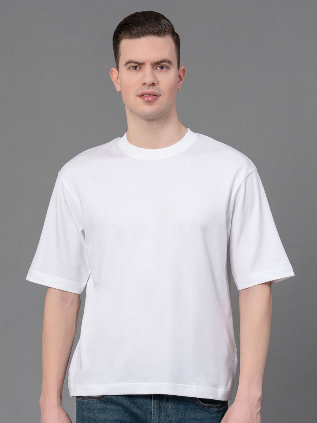 Red Tape Round Neck Antimicrobial Oversized T-shirt