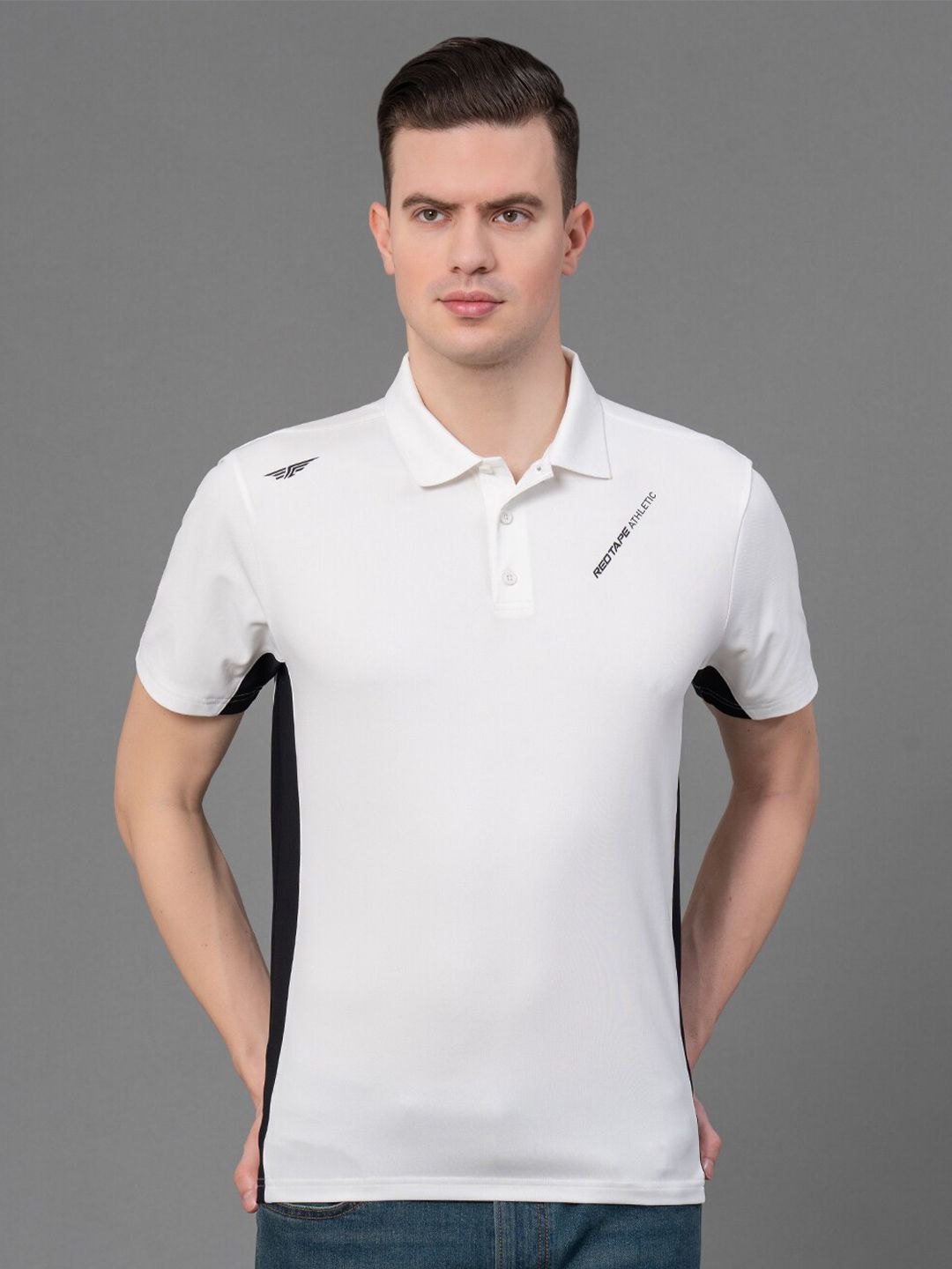 Red Tape Polo Collar Short Sleeves High Stretch Anti-Microbial Training T-shirt