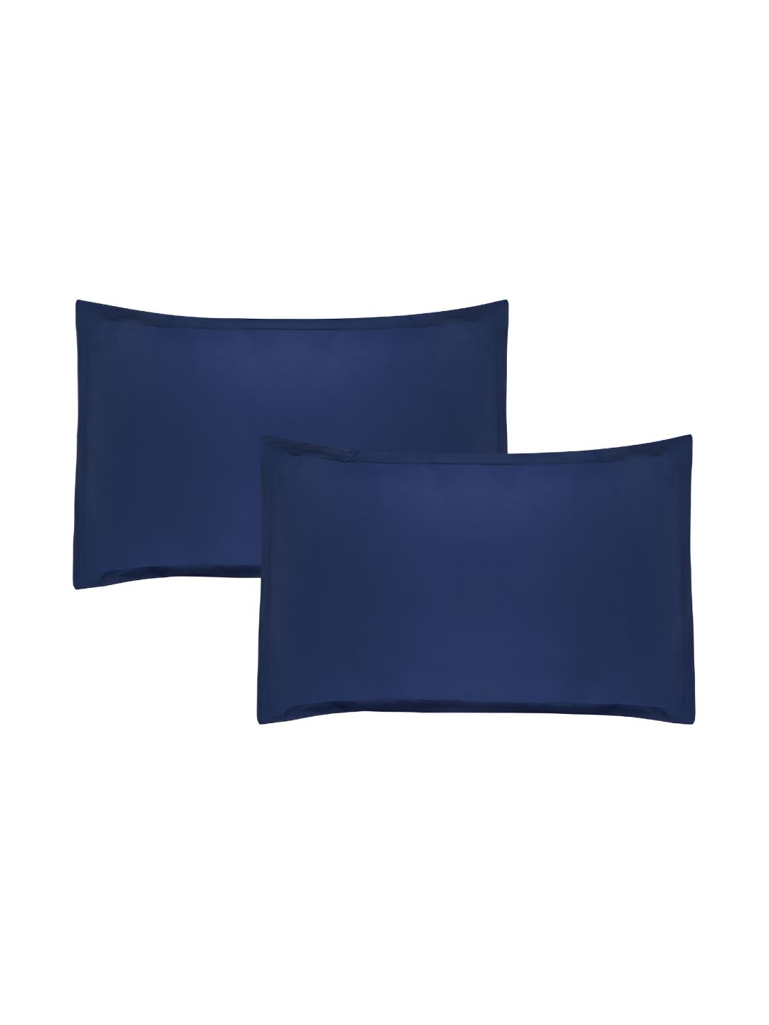 Trance Home Linen Trance Home Linen Navy Blue 2 Pieces Solid Pure Cotton Rectangle Pillow Covers