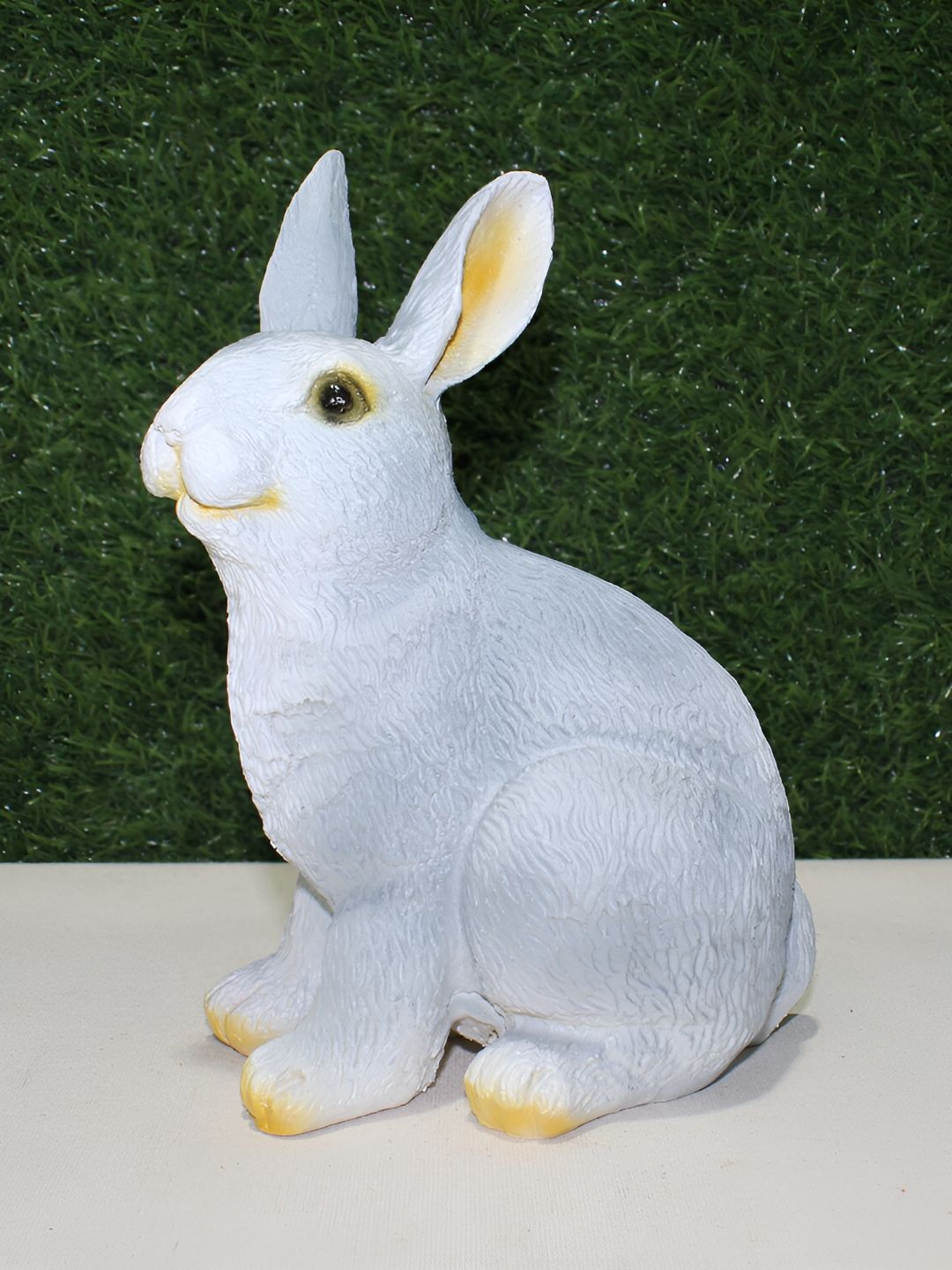 Vikarafty Bunny Rabbit Grey Polyresin Natural Living Room Small Showpiece - 8.7 Inches