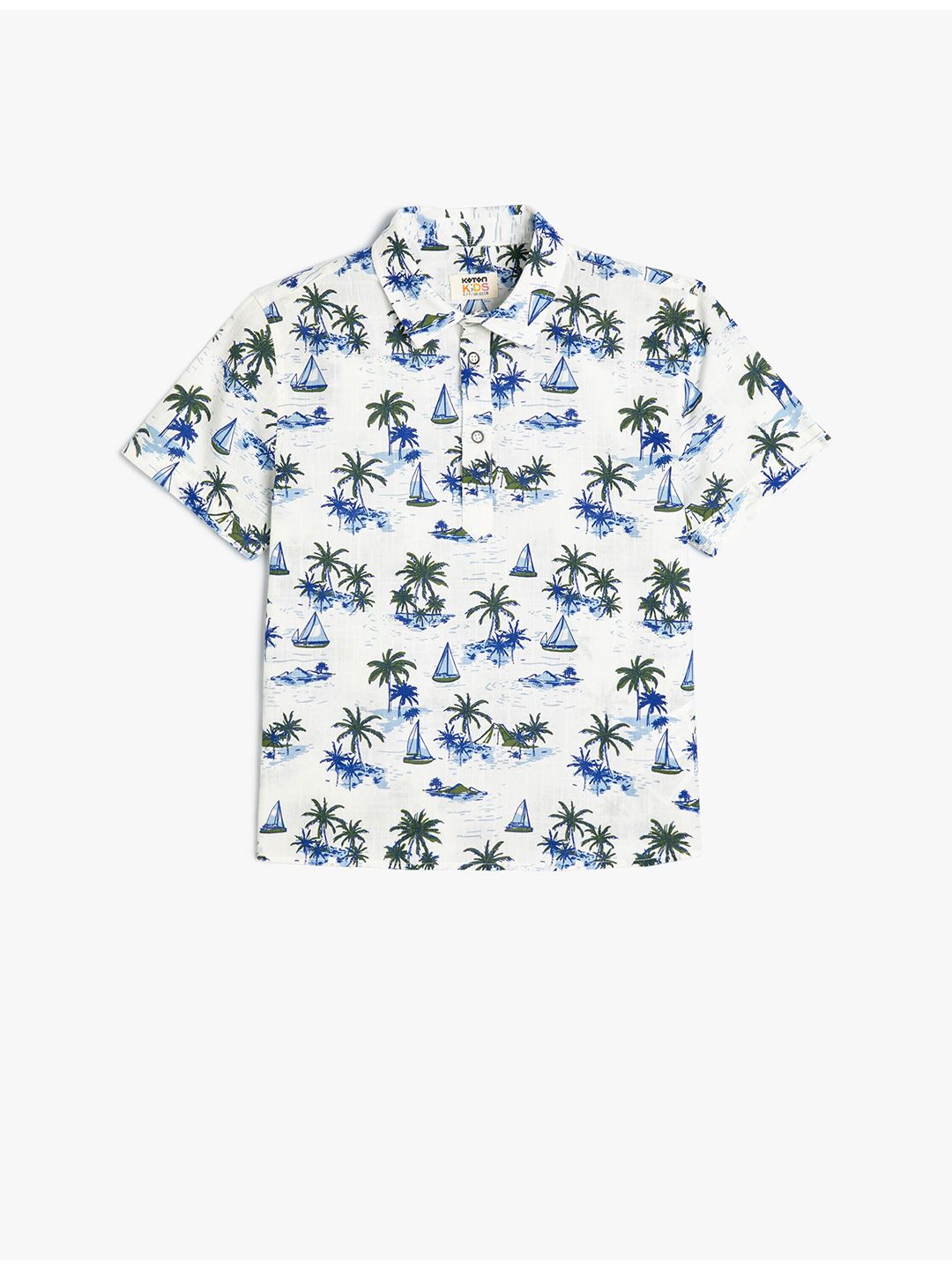 Koton Boys Opaque Cotton Printed Casual Shirt